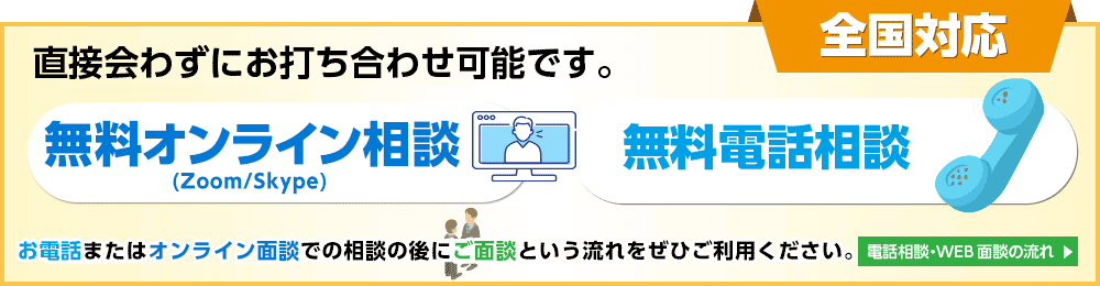 電話相談／オンライン面談（Zoom・Skype）の流れ